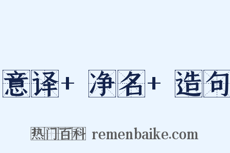 意译+净名+造句是什么意思的图片